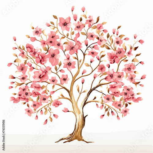 Pink Gold Tree Clipart Floral Tree clipart  © Ideas