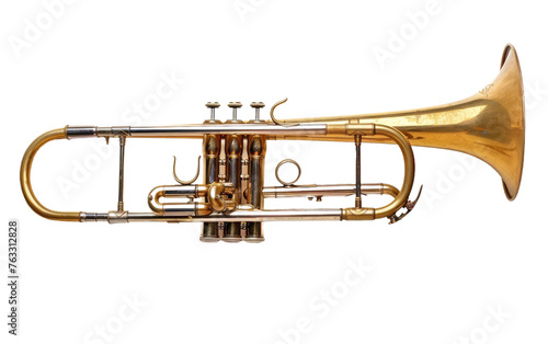 Captivating Audiences with the Trombone  White Background  Generative AI. Transparent PNG