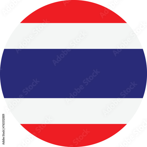 Round Thailand flag . Thailand flag button . Thai flag in circle . Vector illustration