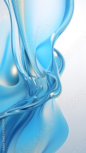Fluid waves in light blue color  abstract background with liquid wave