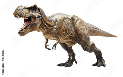 Bowing to the Rule of Tyrannosaurus Rex, White Background, Generative AI. Transparent PNG