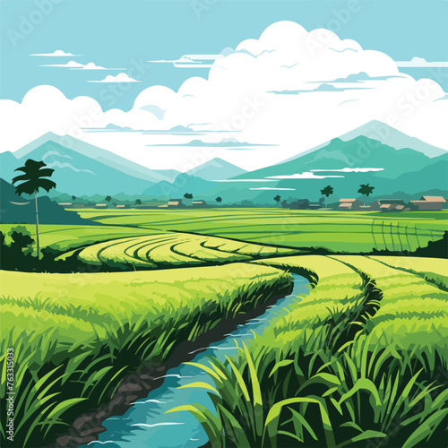 Rice Fields Clipart clipart isolated on white background © Ideas
