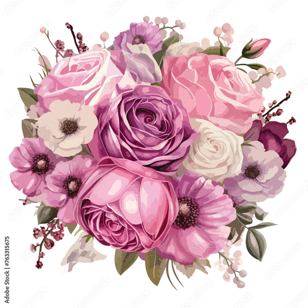 Romantic Wedding Bouquet Clipart