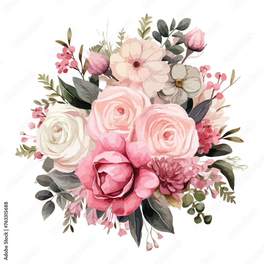 Romantic Wedding Bouquet Clipart