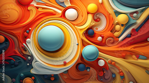 Whimsical Maximalist Swirls in Abstract Delight Background Ai Generative