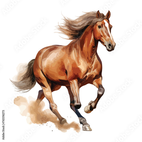 Fototapeta Naklejka Na Ścianę i Meble -  Running Horse Clipart isolated on white background