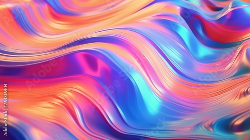 Closeup of Abstract Chromatic fluid waves background.Generative AI