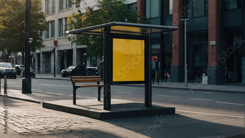 Wallpaper Mural An empty street advertising bus stop mockup Torontodigital.ca