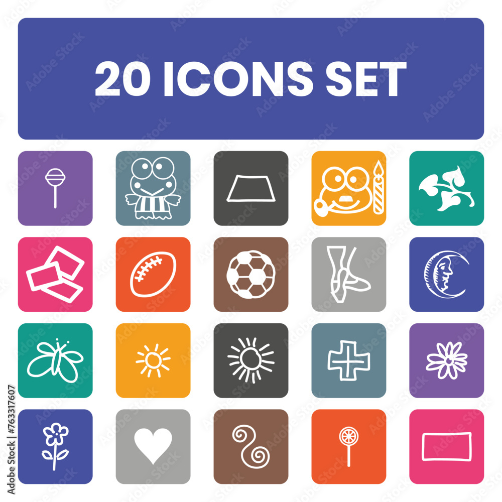 20 full icons in blue
