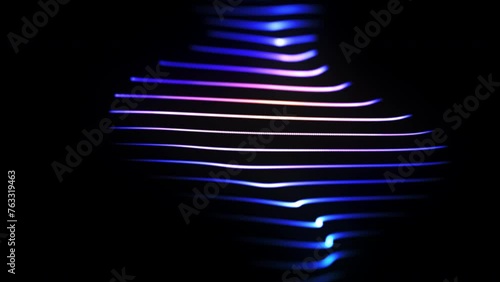 Wallpaper Mural Rotation of 3D bright colored horizontal lines on black background. Abstract concept of artificial intelligence (AI), sound waves or machine learning. 4K looped animation of vibrant 3D soundwaves Torontodigital.ca