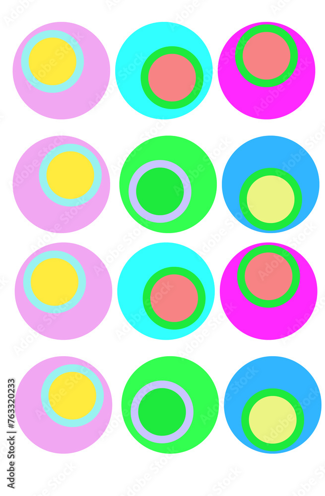 set of colorful circles set of colorful circles