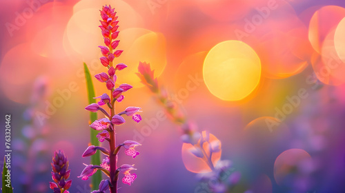 A mesmerizing scene unfolds as the Mirror of Venus orchid embraces the soft glow of twilight, its delicate contours accentuated by dreamy bokeh © MistoGraphy