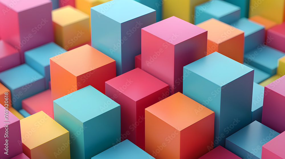 isometric pattern of colorful geometric shapes of mini 3d blocks, mulitple layers deep, stacked, octane render isometric pattern of colorful geometric shapes of mini 3d blocks, mulitple layers deep, stacked, octane render