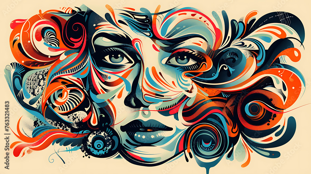 Fototapeta premium decorative illustration for graphic design. Generative Ai
