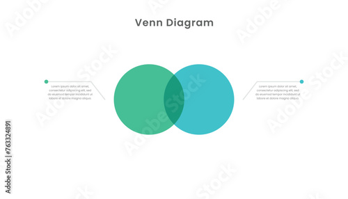 Venn diagram infographic template design with two circle