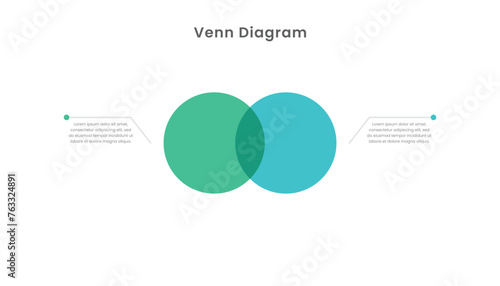 Venn diagram infographic template design with two circle photo