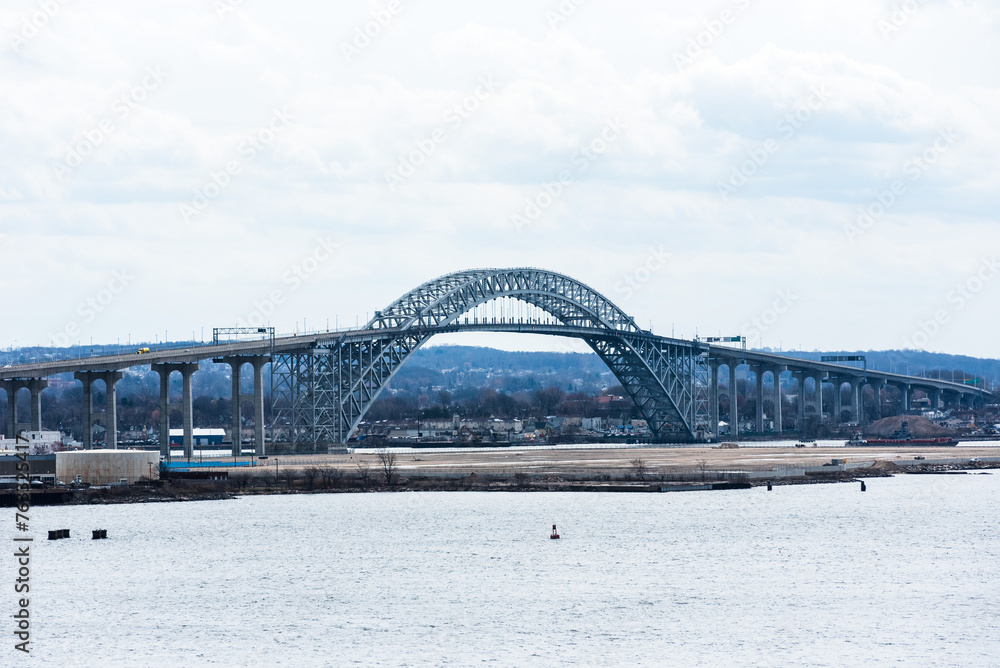 Fototapeta premium Bayonne Bridge, view from the Newark Bay.