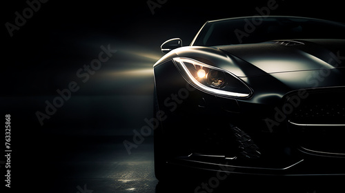 Turn on the headlights of a luxury car. © Transport Images