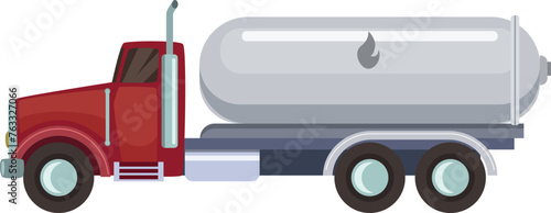 Tank truck cartoon icon. Oil transportattion. Fuel lorry photo