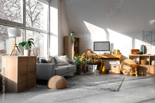 Interior of light office wi...