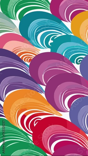 Vibrant Cosmic Whirlwind Art. Loop Background Animation