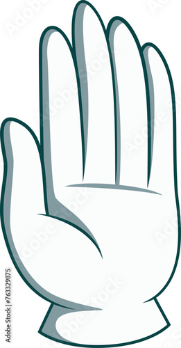 White glove hand. Comic cartoon retro gesture