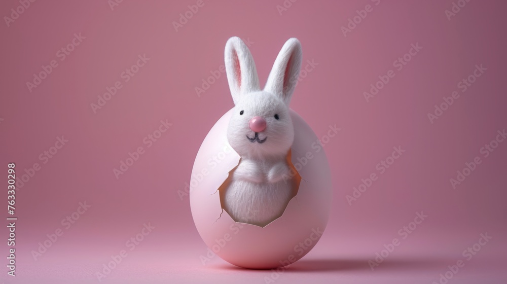 Fun Easter concept holiday, pink Easter eggs, pink background Fun Easter concept holiday, pink Easter eggs, pink background