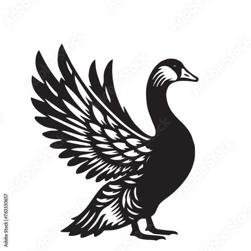 Fototapeta Naklejka Na Ścianę i Meble -  goose silhouette tattoo,goose silhouette stakes ,goose silhouette flying ,goose silhouette png