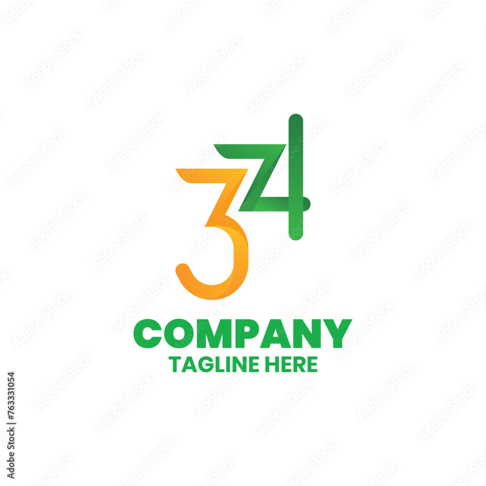 abstract logo of numbers and color combination