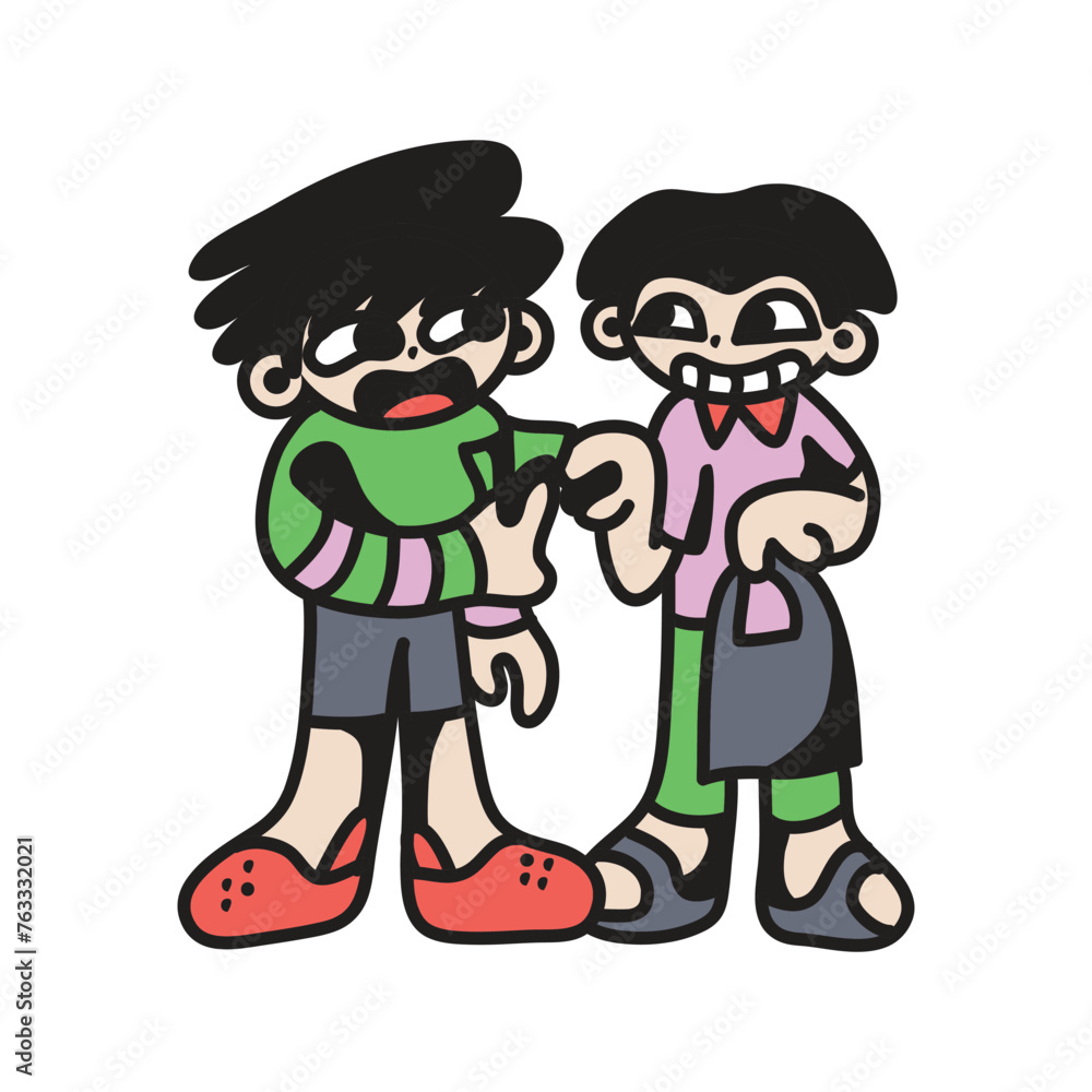 Two business guy talking and discuss vector Two business guy talking and discuss vector