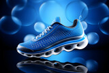 Sport sneakers in blue color fashion concept