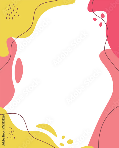 Abstract background, hand drawn various shapes and doodles, vector illustration, bright background