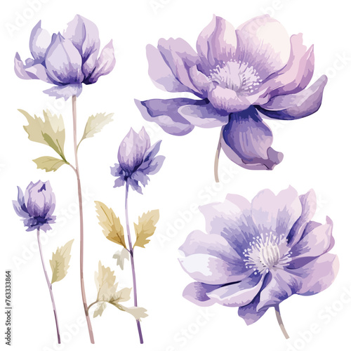 Watercolor Royal Flowers clipart 