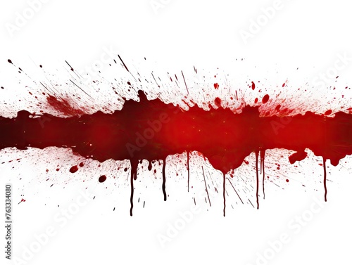 Red Blood Paint Texture on White Background, Smeared Scarlet Ink, Smeared Blood Pattern