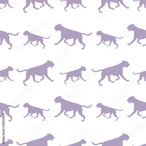 Running and jumping german boxer isolated on a white background. Seamless pattern. Endless texture. Design for wallpaper, fabric, print. Vector illustration.
