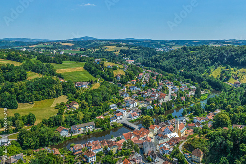 Ausblick auf den romantisch gelegenen Passauer Stadtteil Hals im Tal der Ilz photo