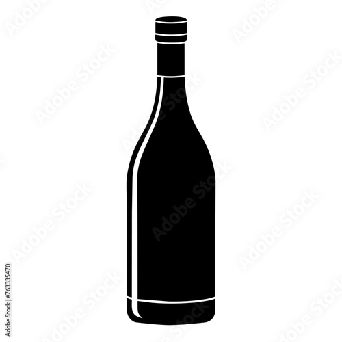 Bottle of vino .Vector illustration  