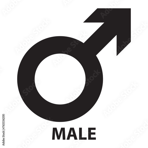 Male symbol isolated vector. Boy Gender sign icon in white background. 