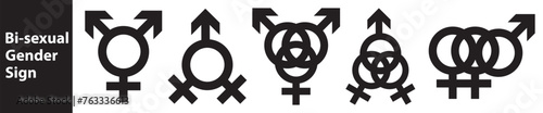 Bisexuality symbol icon. Bisexuality symbol isolated. Gender and sexual orientation identity. lgbt love symbol.