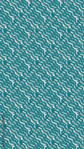 Blue Green Wave Art. Loop Background Animation