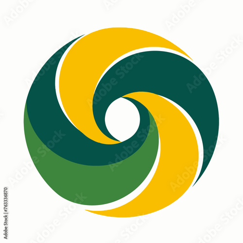Green And Yellow Circle Swirl Logo