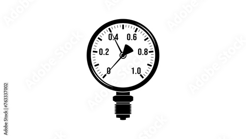 Manometer scales, black isolated silhouette