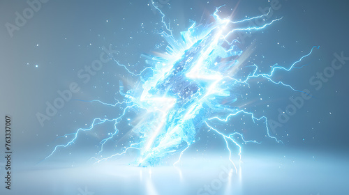 An electrifying event in the sky creates a meteorological phenomenon resembling a lightning bolt emerging from the ground, shining like electric blue font art in the darkness