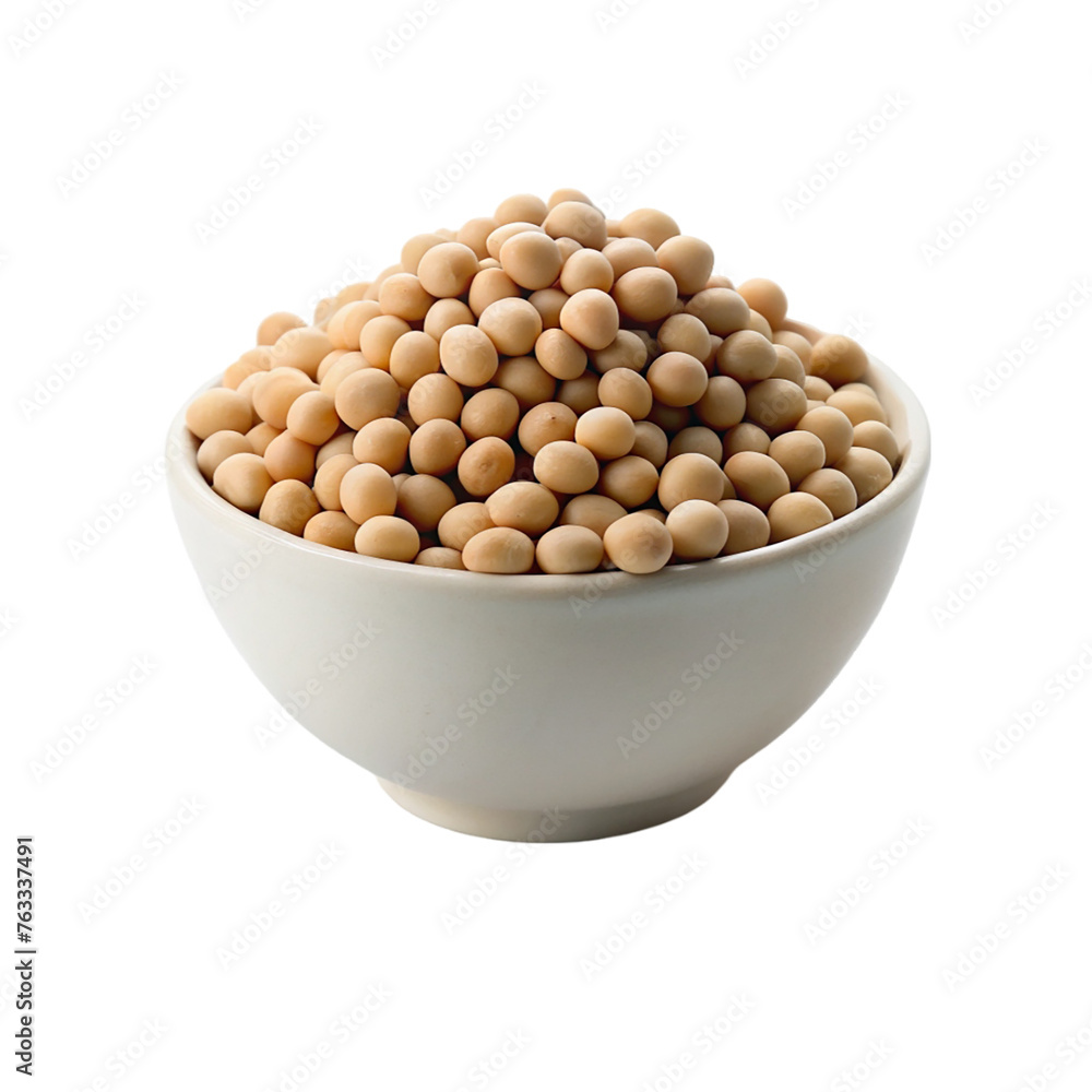 Soy beans in a white bowl. isolated on transparent background. Soy beans in a white bowl. isolated on transparent background.