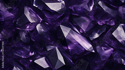 A bunch of purple diamonds are shown in this image, with a texture background of purple and pink lights in the middle of the image. generative ai