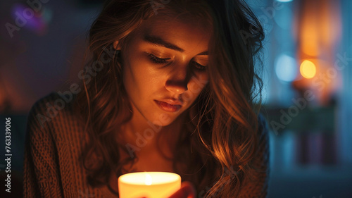 young adult woman holding a...