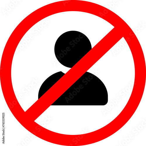 No User Icon. No Avatar Vector.  Profile Forbidden Sign.