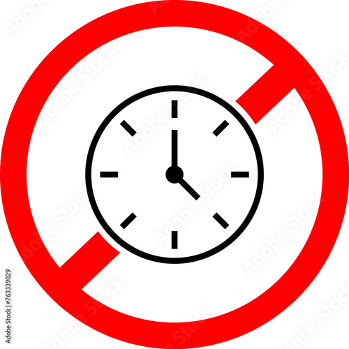 Free Download No Time Icon. No Clock Vector.  Time Forbidden Sign. - GFXLoad