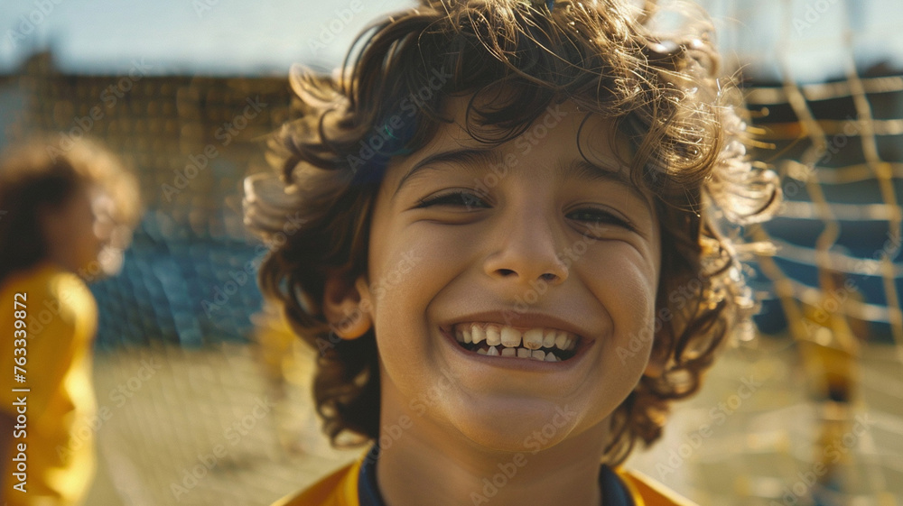 bad teeth, happy and fun, playing soccer with friends outdoor, d bad teeth, happy and fun, playing soccer with friends outdoor, d