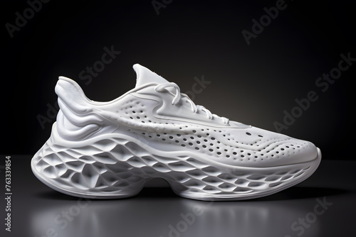 Sport sneakers in white color fashion concept mock up